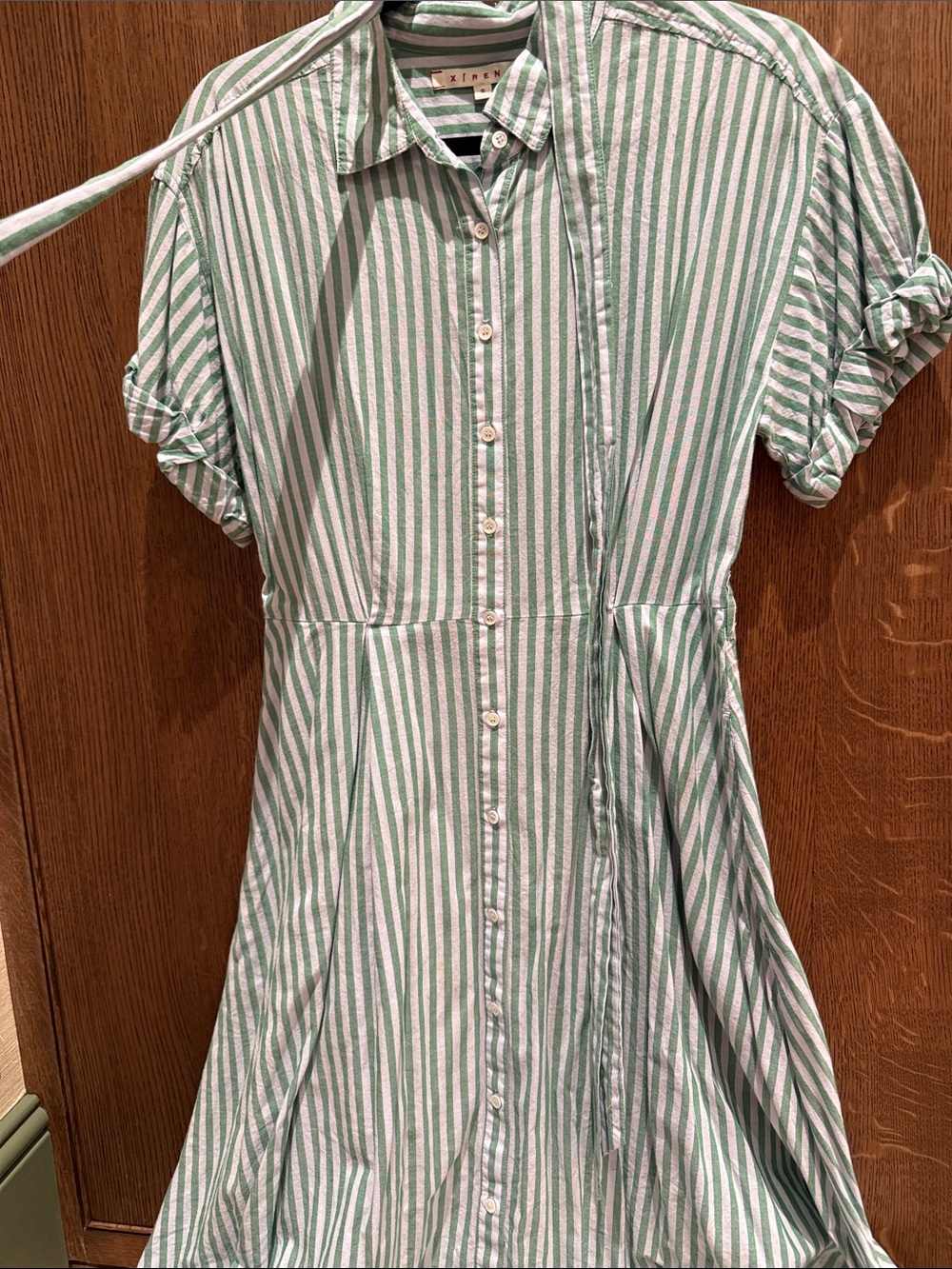 XiRENA Green & White Striped Button-Up dress - Picture 3 of 4